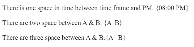 Insert spaces in HTML using non-breaking space tag
